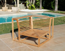 Laguna Teak Outdoor Corner Chair. Sunbrella Cushion
