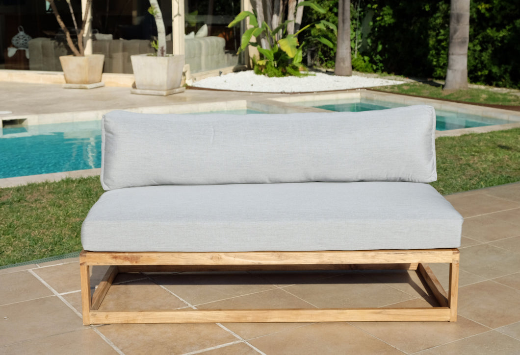 Laguna Teak Outdoor Large Armless Chair. Sunbrella Cushion