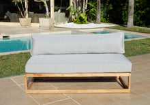 5 pc Laguna Teak Deluxe Sofa Deep Seating Group Loveseat with Coffee Table. Sunbrella Cushion