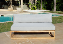 5pc Laguna Teak Deluxe Sofa Deep Seating Group with Ottoman. Sunbrella Cushion