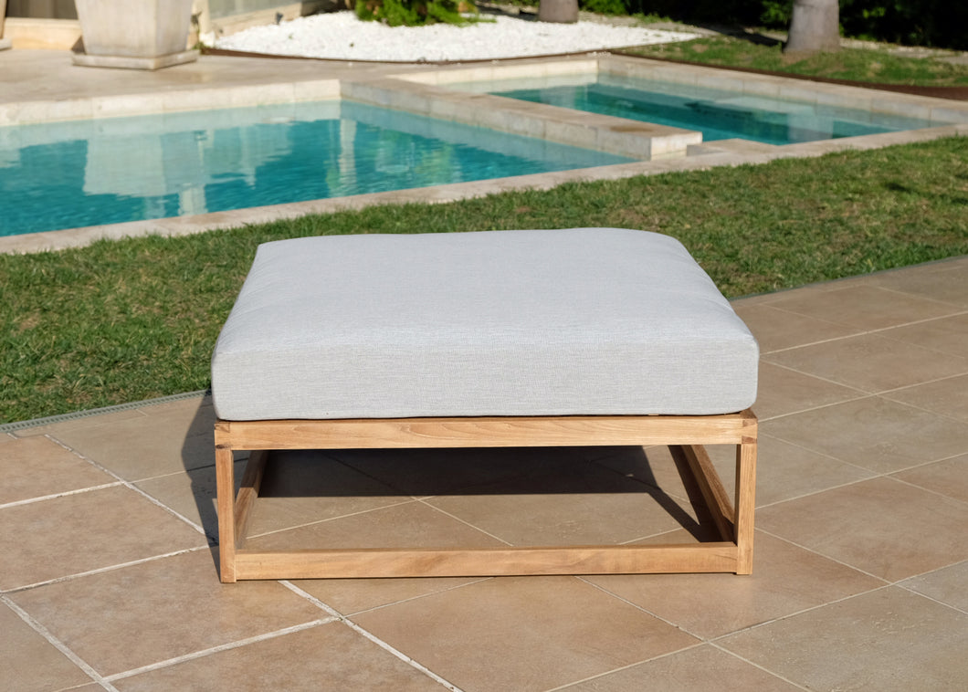 Laguna Teak Outdoor Ottoman. Sunbrella Cushion