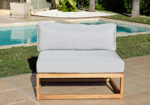 Laguna Teak Outdoor Small Armless Chair. Sunbrella Cushion