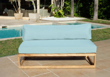 Laguna Teak Outdoor Large Armless Chair. Sunbrella Cushion