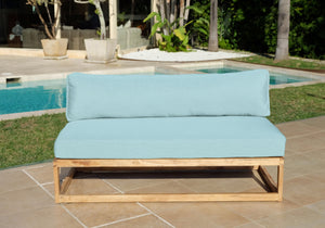 Laguna Teak Outdoor Large Armless Chair. Sunbrella Cushion