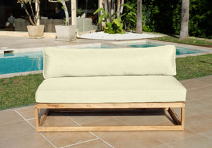 Laguna Teak Outdoor Large Armless Chair. Sunbrella Cushion