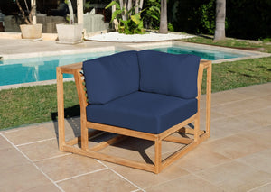 Laguna Teak Outdoor Corner Chair. Sunbrella Cushion