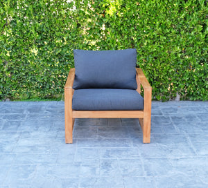 6 pc Newport Teak Seating Group with 42" Coffee Table. Sunbrella Cushion.