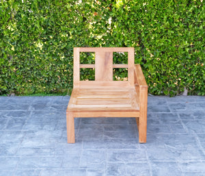 5 pc Newport Teak Loveseat Seating Group with 42" Coffee Table. Sunbrella Cushion.