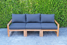 Newport Teak Outdoor Sofa. Sunbrella Cushion.