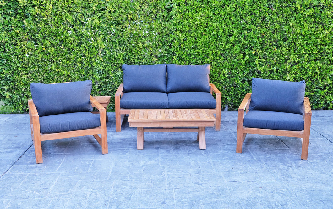 5 pc Newport Teak Loveseat Seating Group with 42