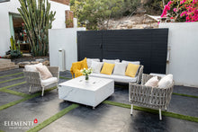 Elementi Plus OFP103BW Bianco Marble Porcelain Outdoor Fire Table