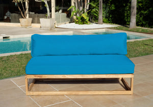 Laguna Teak Outdoor Large Armless Chair. Sunbrella Cushion