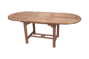 Family Teak Outdoor 39" x 72-96" Expansion Dining Table