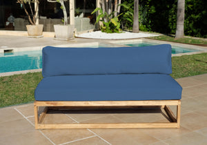 Laguna Teak Outdoor Large Armless Chair. Sunbrella Cushion