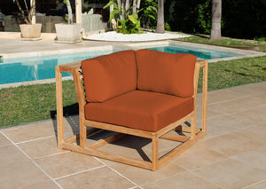 Laguna Teak Outdoor Corner Chair. Sunbrella Cushion