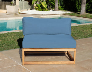 Laguna Teak Outdoor Small Armless Chair. Sunbrella Cushion