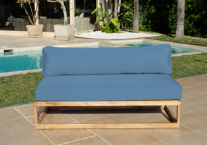 Laguna Teak Outdoor Large Armless Chair. Sunbrella Cushion