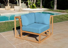 Laguna Teak Outdoor Corner Chair. Sunbrella Cushion