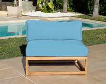 Laguna Teak Outdoor Small Armless Chair. Sunbrella Cushion