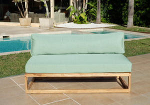 Laguna Teak Outdoor Large Armless Chair. Sunbrella Cushion