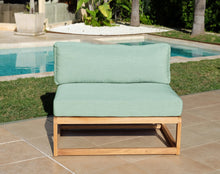 Laguna Teak Outdoor Small Armless Chair. Sunbrella Cushion