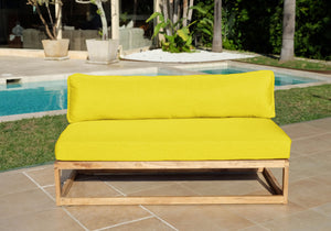 Laguna Teak Outdoor Large Armless Chair. Sunbrella Cushion