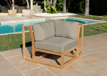 Laguna Teak Outdoor Corner Chair. Sunbrella Cushion