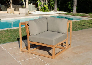 Laguna Teak Outdoor Corner Chair. Sunbrella Cushion