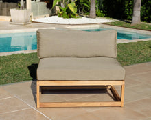 Laguna Teak Outdoor Small Armless Chair. Sunbrella Cushion