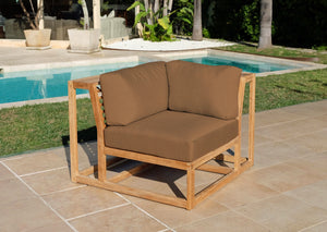 Laguna Teak Outdoor Corner Chair. Sunbrella Cushion