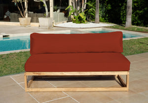 Laguna Teak Outdoor Large Armless Chair. Sunbrella Cushion