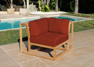 Laguna Teak Outdoor Corner Chair. Sunbrella Cushion