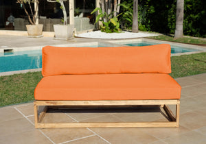 Laguna Teak Outdoor Large Armless Chair. Sunbrella Cushion