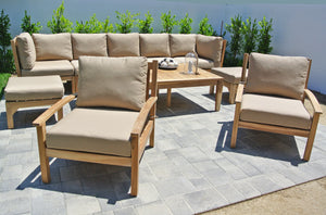 Teak Outdoor Deep Seating with Sunbrella Cushions