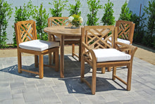Teak Outdoor Patio Furniture Dining Set with Sunbrella Cushion 