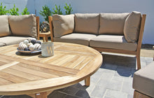 11 pc Huntington Teak Deep Seating Set with 48" Chat Table. Sunbrella Cushion.