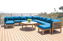 12 pc Monterey Teak Sectional Seating Group with 48" Chat Table. Sunbrella Cushion.