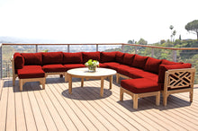 12 pc Monterey Teak Sectional Seating Group with 48" Chat Table. Sunbrella Cushion.