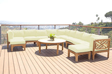 12 pc Monterey Teak Sectional Seating Group with 48" Chat Table. Sunbrella Cushion.
