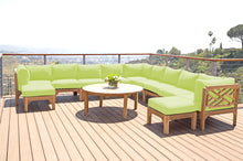 12 pc Monterey Teak Sectional Seating Group with 48" Chat Table. Sunbrella Cushion.