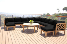 12 pc Monterey Teak Sectional Seating Group with 48" Chat Table. Sunbrella Cushion.