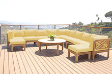 12 pc Monterey Teak Sectional Seating Group with 48" Chat Table. Sunbrella Cushion.