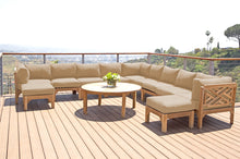 12 pc Monterey Teak Sectional Seating Group with 48" Chat Table. Sunbrella Cushion.
