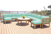 12 pc Monterey Teak Sectional Seating Group with 48" Chat Table. Sunbrella Cushion.