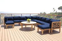 12 pc Monterey Teak Sectional Seating Group with 48" Chat Table. Sunbrella Cushion.