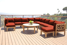 12 pc Monterey Teak Sectional Seating Group with 52" Chat Table. Sunbrella Cushion.