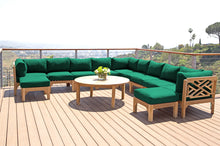 12 pc Monterey Teak Sectional Seating Group with 52" Chat Table. Sunbrella Cushion.