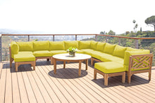 12 pc Monterey Teak Sectional Seating Group with 48" Chat Table. Sunbrella Cushion.