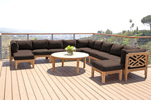 12 pc Monterey Teak Sectional Seating Group with 48" Chat Table. Sunbrella Cushion.
