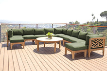 12 pc Monterey Teak Sectional Seating Group with 48" Chat Table. Sunbrella Cushion.